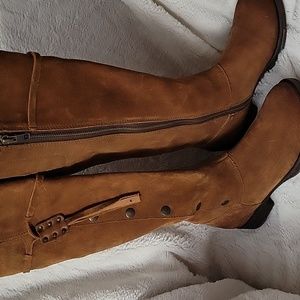 Born  upper leather  over knee boots
